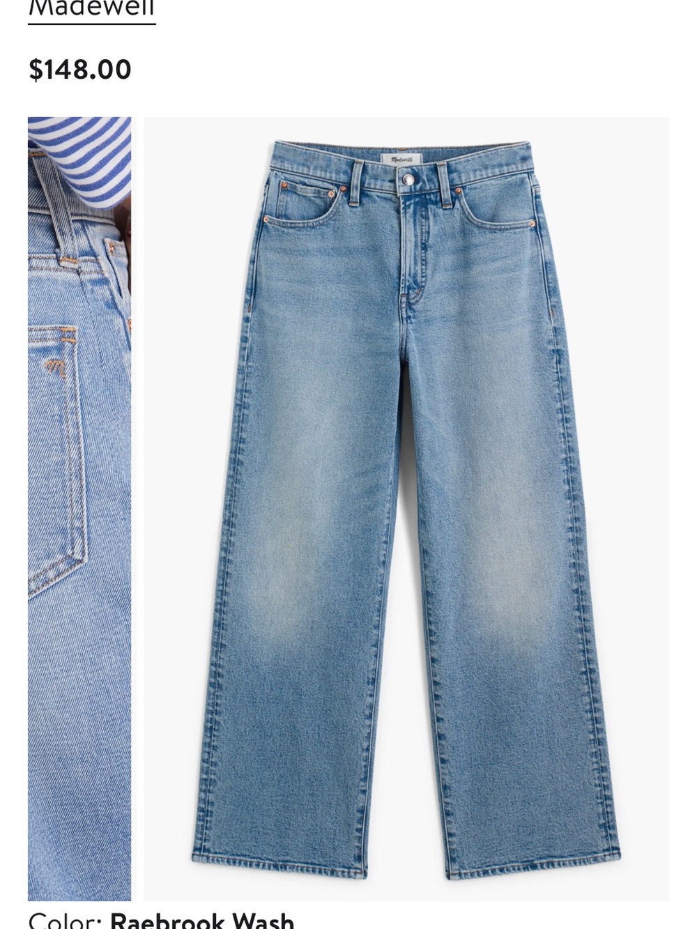 Madewell Wide-Leg Jeans in Light Blue Denim